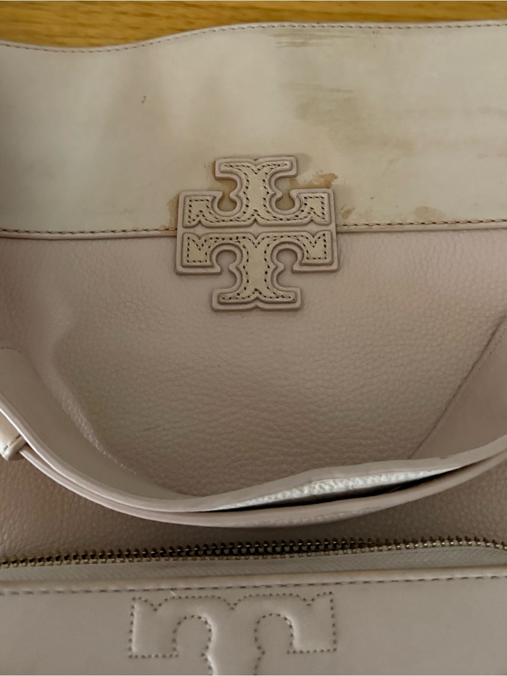 Tory Burch Pale Pink Leather Hobo Bag with Quilted Wallet and Dustbag tags - Picture 6 of 8